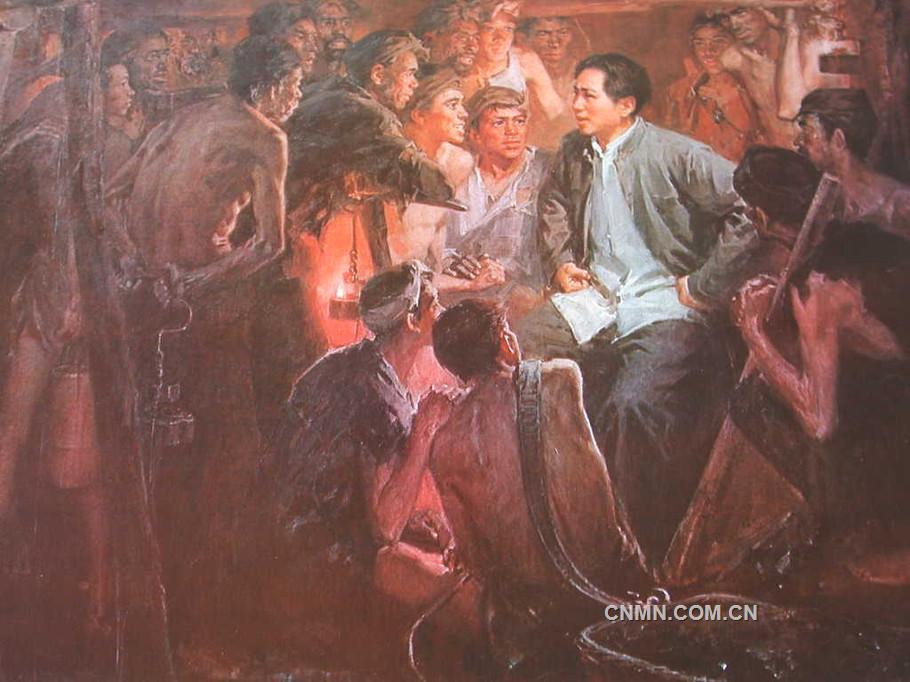1922年4月，毛澤東親臨水口山，下窿道體察礦工疾苦